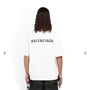 Men’s white balenciaga logo T shirt